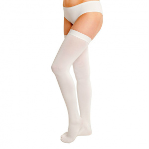 Купить: Elegance чулки антиэмболические 1 класс компрессии размер L с силиконовой резинкой 18–22 мм рт. ст. белые (АМЧ-Э 1К)