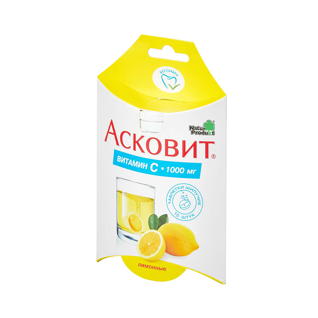 Купить Асковит таблетки шип 1000мг №10 лимон