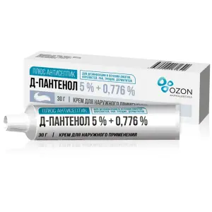 Купить Пантенол Д Плюс Антисептик 5%+0,776% 30 г крем для наружного применения