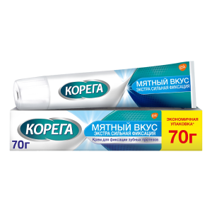 Купить Корега Экстра Сильный крем для фиксации зубных протезов 70 г 2 шт мятный вкус