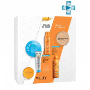 Купить: VICHY Capital Ideal Soleil набор д/всей семьи (спрей вуаль 50+ 200мл+ спрей а/песок 50+200мл бальз п/ожог 100мл)