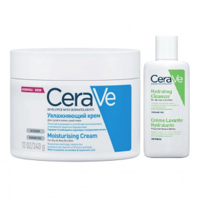 Купить CeraVe набор крем увлажняющ 340мл + очищающ крем-гель д/сух кожи 20мл