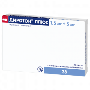 Купить Диротон Плюс капс с модиф высвоб 1,5мг+5мг №28