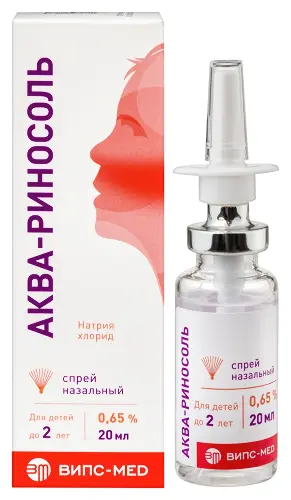 Купить: Аква-Риносоль 0,65 % 20 мл аэрозоль назальный
