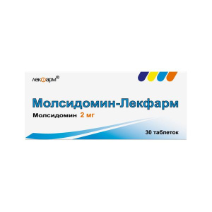 Купить: Молсидомин-Лекфарм 2 мг 30 шт таблетки
