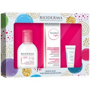 Купить: Bioderma Sensibio набор вода мицелл очищ 100мл+ крем лайт 40мл + гидрабио сыв-ка 15