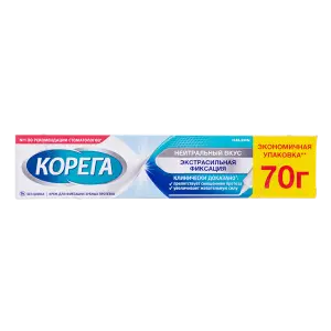 Купить Корега 70 г крем для фиксации зубных протезов экстрасильная фиксация вкус нейтральный
