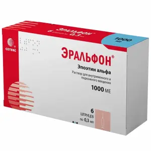 Купить Эральфон 1000 МЕ/0,3 мл 6 шт раствор для внутривенного и подкожного введения шприц