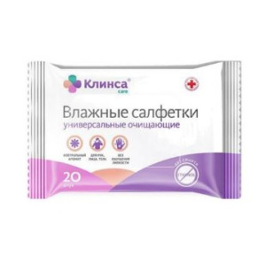 Купить: Клинса 20 шт салфетки влажные очищающие универсальные