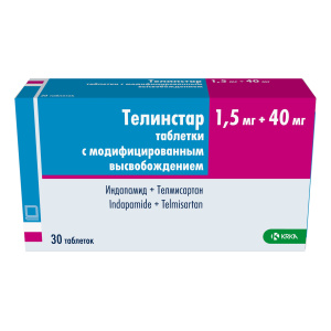 Купить: Телинстар 1,5 мг + 40 мг 30 шт таблетки с модифицированным высвобождением