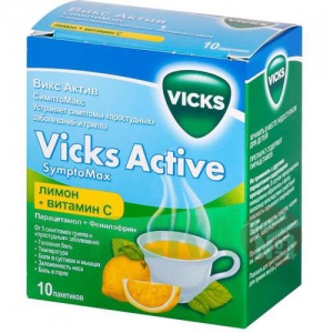 Купить: Викс Актив СимптоМакс Плюс 5 г 10 шт порошок для приготовления раствора для приема внутрь лимон