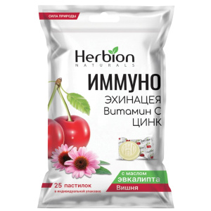 Купить: Иммуно Эхинацея 25 шт пастилки витамин С цинк вишня