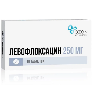 Купить: Левофлоксацин 250 мг 10 шт таблетки покрытые пленочной оболочкой