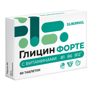 Купить: Глицин Форте с витаминами В1, В6, В12 60 шт таблетки