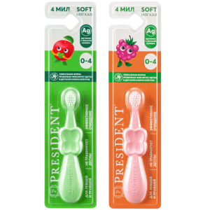 Купить: PresiDent Baby 1 шт щетка зубная детская 4 МИЛ мягкая 0-4 цвета в ассортименте
