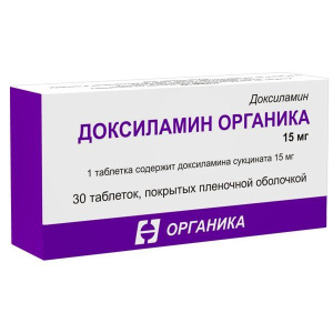 Купить: Доксиламин Органика 15 мг 30 шт таблетки покрытые пленочной оболочкой