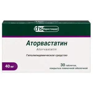 Купить Аторвастатин 40 мг 30 шт таблетки покрытые пленочной оболочкой