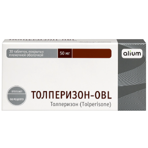 Купить: Толперизон-OBL 50 мг 30 шт таблетки покрытые пленочной оболочкой