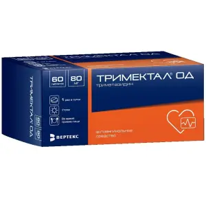 Купить Тримектал ОД 80 мг 60 шт таблетки покрытые оболочкой пролонгированного действия