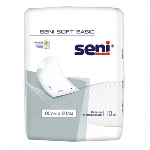 Купить: Seni Soft Basic пеленки одноразовые 60смX90см №10 (2 капли)