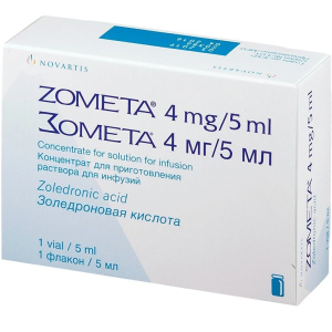 Купить: Зомета 4 мг 5 мл концентрат для приготовления раствора для инфузий