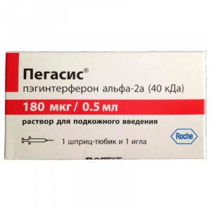 Купить: Пегасис р-р д/п/к введ 180мкг/0,5мл шпр-тюб 0,5мл