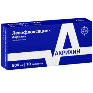 Купить: Левофлоксацин-Акрихин 500 мг 10 шт таблетки покрытые пленочной оболочкой