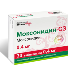 Купить Моксонидин-СЗ 400 мкг 30 шт таблетки покрытые пленочной оболочкой