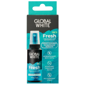 Купить Global White 15 мл спрей для полости рта освежающий свежая мята