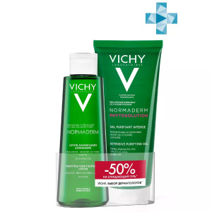 Купить Vichy Normaderm набор гель очищающий 200мл+ лосьон сужающий поры 200мл