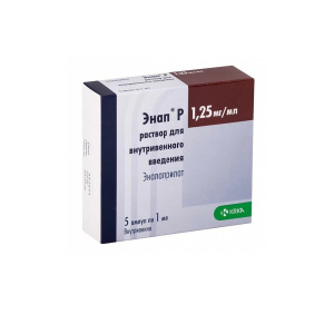 Купить: Энап Р 1,25 мг/мл 1 мл 5 шт раствор для внутривенного введения ампулы