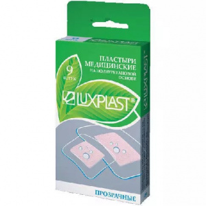 Купить: Пластырь Luxplast 3,8смX3,8см №9 полим осн прозр