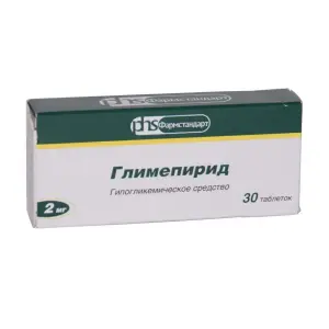 Купить Глимепирид 2 мг 30 шт таблетки