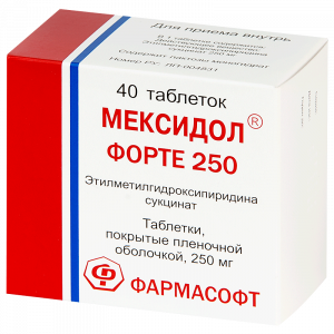 Купить: Мексидол форте 250 мг 40 шт таблетки покрытые оболочкой