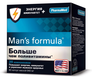 Купить: Man's formula Больше чем поливитамины Энергия и иммунитет 60 шт капсулы