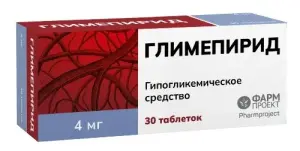 Купить Глимепирид 4 мг 30 шт таблетки