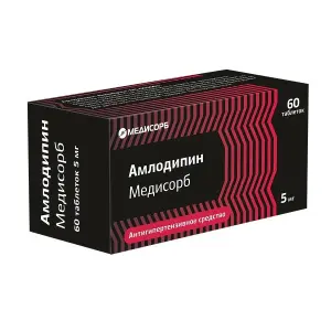 Купить Амлодипин Медисорб 5 мг 60 шт таблетки