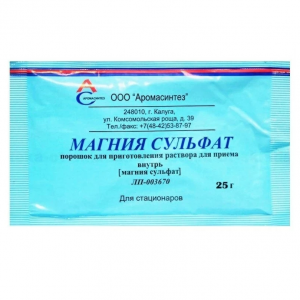 Купить: Магния сульфат 25 г порошок для приготовления раствора для приема внутрь пакет