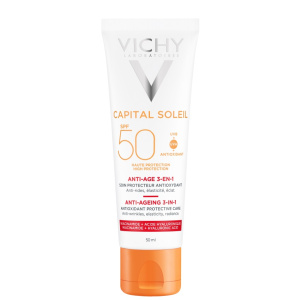 Купить Vichy Capital Ideal Soleil уход антивозрастной с антиоксидантами 3в1 SPF50+, 50мл