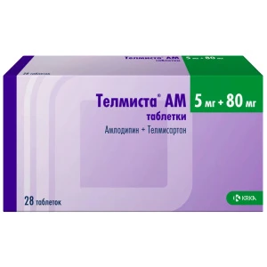 Купить Телмиста АМ 5 мг + 80 мг 28 шт таблетки