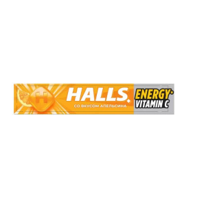 Купить: Halls 25 г карамель леденцовая с витамином С и вкусом апельсина