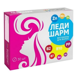 Купить: Ледишарм таблетки покрытые оболочкой 633мг №30 витамины для волос