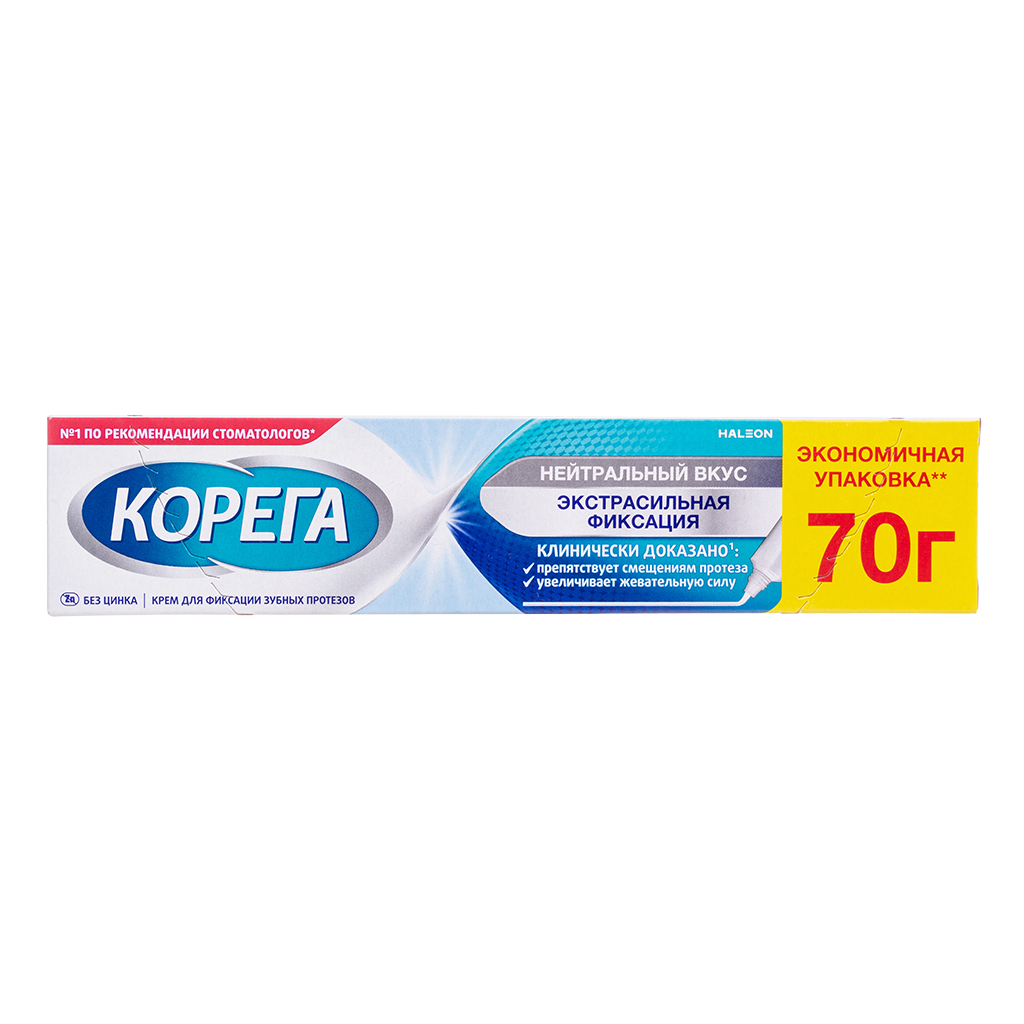 Купить Корега 70 г крем для фиксации зубных протезов экстрасильная фиксация вкус нейтральный
