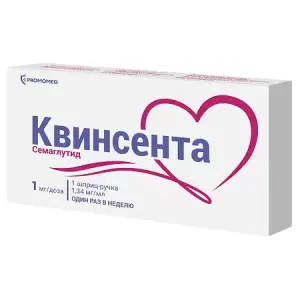 Купить Квинсента 1,34 мг/мл 3 мл картридж + шприц-ручка с иглой раствор для подкожного введения