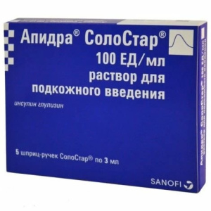 Купить: Апидра Солостар р-р д/п/к введ 100МЕ/мл шпр-ручк 3мл №5