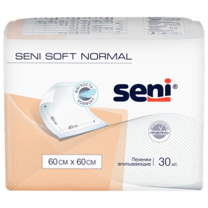 Купить: Seni Soft Normal 30 шт пеленки 60 см х 60 см 3 капли