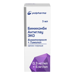 Купить: Бимикомби Антиглау ЭКО капли глазн 0,3мг/мл + 0,5мг/мл 5мл