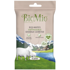 Купить: BioMio Bio-Wipes 15 шт салфетки влажные с экстрактом хлопка