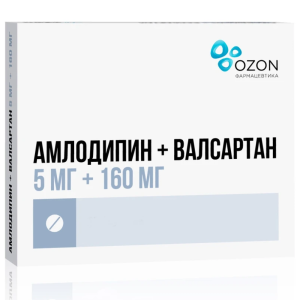 Купить: Амлодипин+Валсартан 5 мг+160 мг 90 шт таблетки покрытые пленочной оболочкой