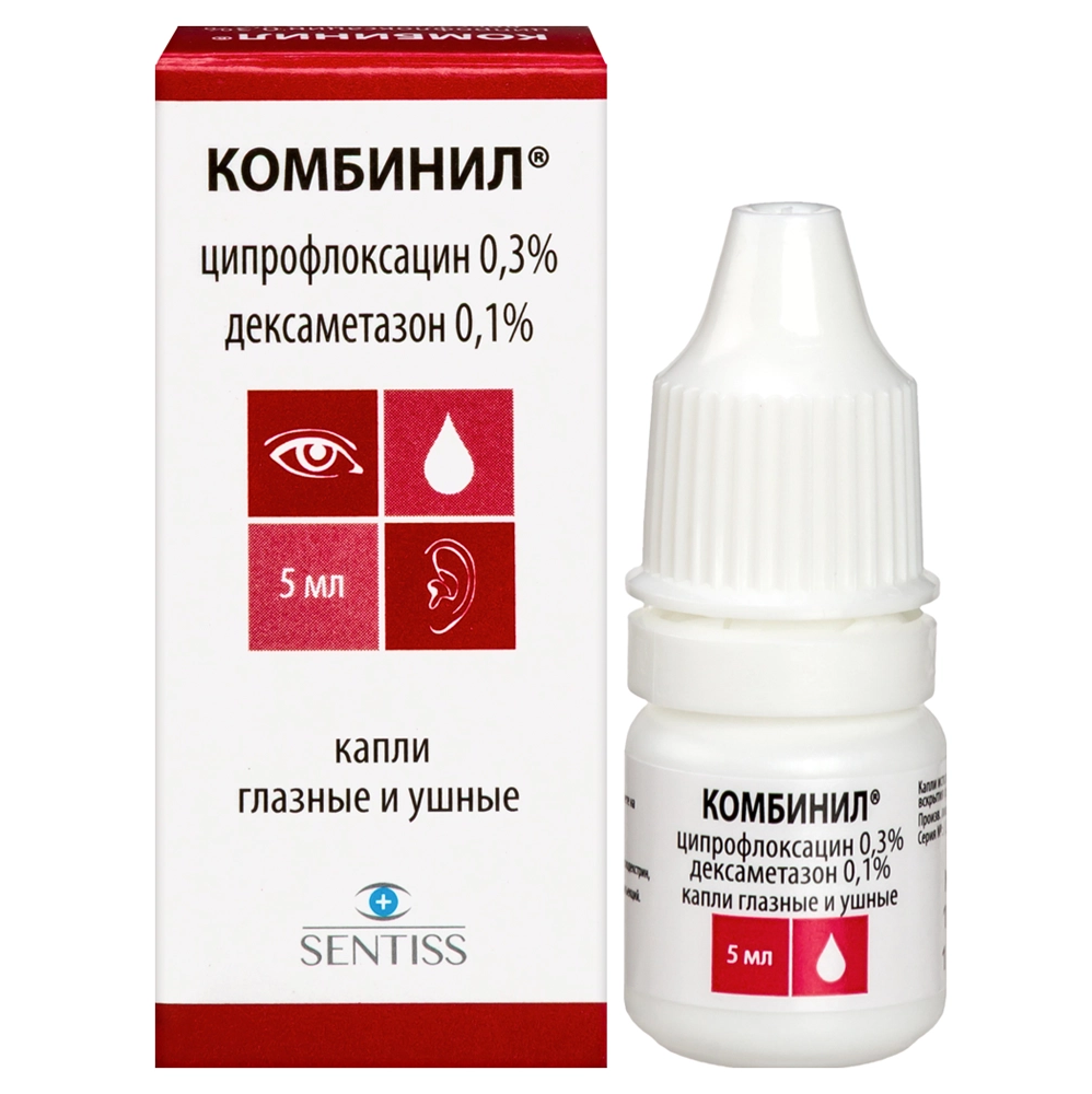 Купить Комбинил 5 мл капли глазные и ушные флакон-капельница